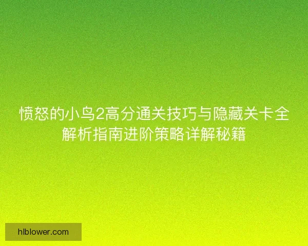 愤怒的小鸟2高分通关技巧与隐藏关卡全解析指南进阶策略详解秘籍